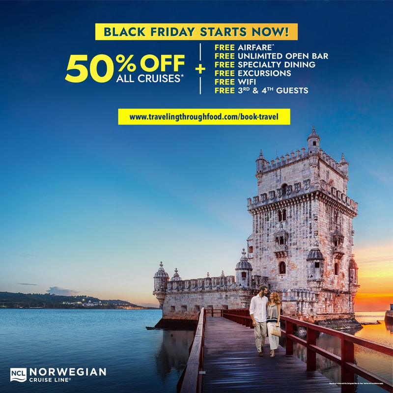 Belem Tower Lisbon - Norwegian Cruise Line Black Friday 2023 Sale 50% off Cruises Free Alcohol Free Wifi