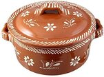 Vintage Portuguese Traditional Clay Terracotta Casserole With Lid Made In Portugal Cazuela 